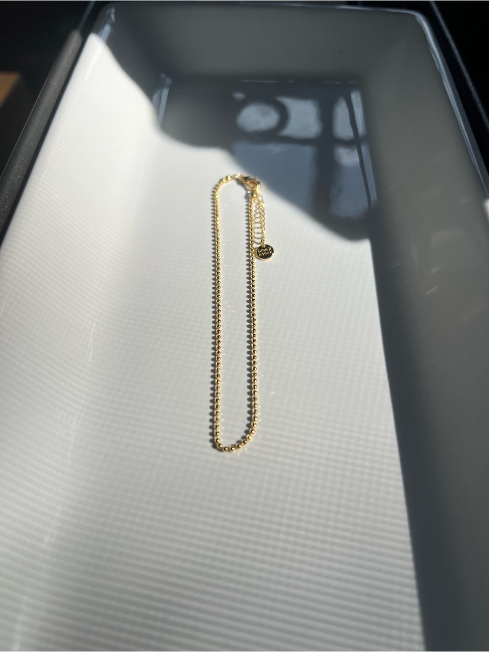 Brook & York Delicate Gold Beaded Anklet